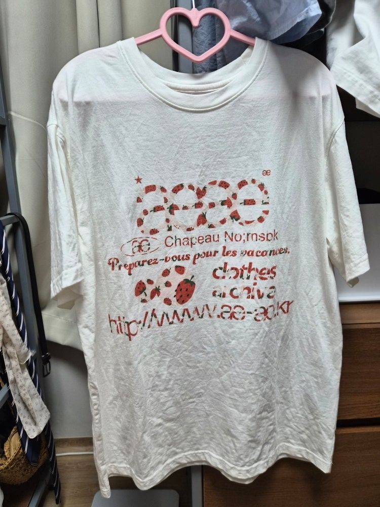 トップス AEAE STRAWBERRY TEE(GREY) MUSINSA | AEAE WEB LOGO T-SHIRTS [STRAWBERRY]
