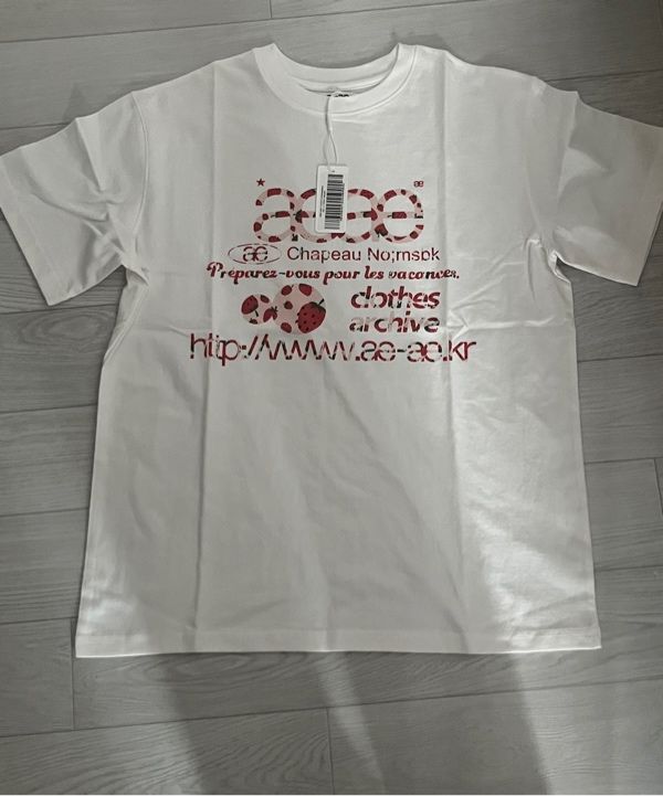 MUSINSA | AEAE WEB LOGO T-SHIRTS [STRAWBERRY]