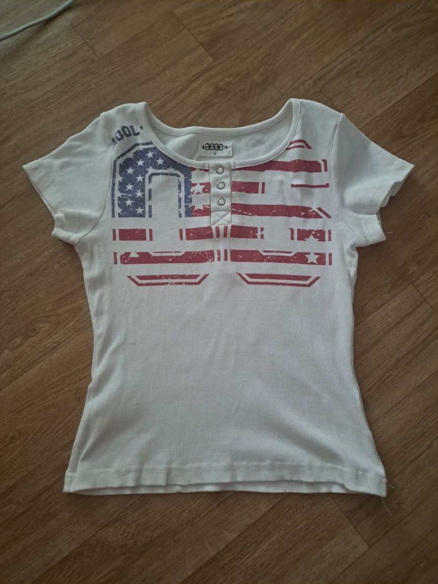 トップス aeae USA BANNER HENLY NECK TEE WHITE MUSINSA公式 | AEAE USA BANNER HENLY NECK TEE [WHITE]