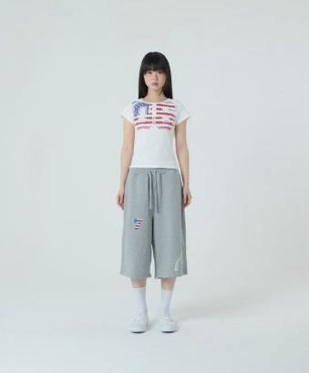 トップス aeae USA BANNER HENLY NECK TEE USA BANNER HENLY NECK TEE [MELANGE GREY] – aeae JAPAN