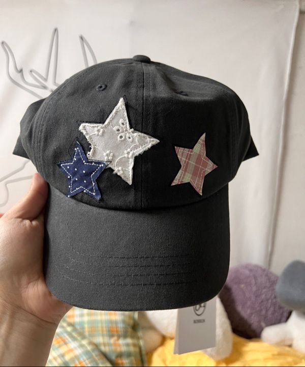 RONRON☆大人気キャップ♪STAR PATCH MIXED APPLIQUE BALL CAP MUSINSA | RONRON STAR PATCH MIXED APPLIQUE BALL CAP CHARCOAL