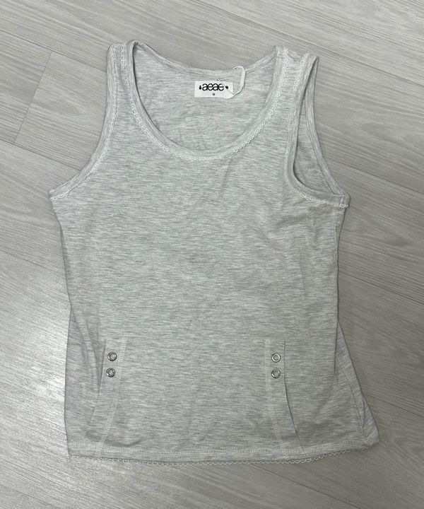 AEAE■LACE POCKET SLEEVELESS■送料込 MUSINSA公式 | AEAE LACE POCKET SLEEVELESS [LIGHT GREY]