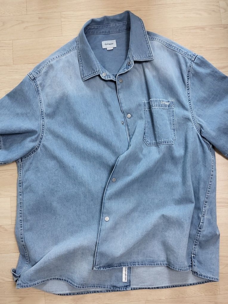COVERNATのWashed Denim Half Shirt 全2色 MUSINSA | COVERNAT Washed denim half shirt Blue