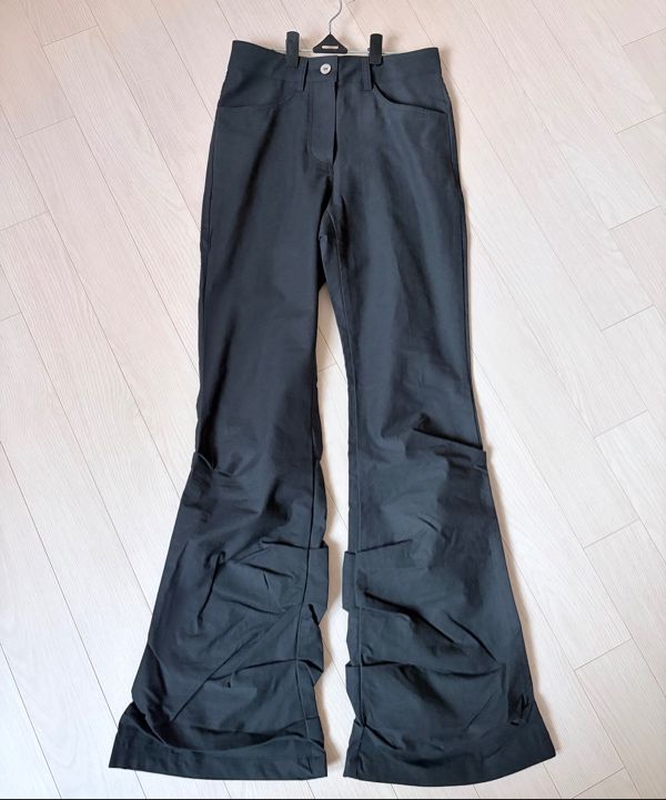 MUSINSA | MISEKI SEOUL Cotton shirring bootscut pants BLACK
