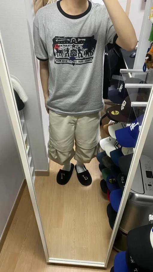 MUSINSA | THEVINYLHOUSE COWBOY PICTOGRAM RINGER TEE GREY
