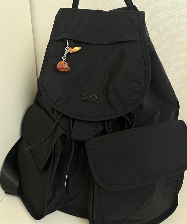 MUSINSA公式 | OHESHIO TWO POCKET BACKPACK, BLACK