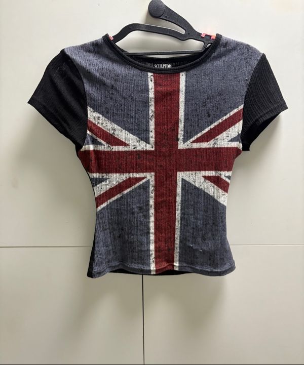 MUSINSA | SCULPTOR Union Jack Baby Tee Black