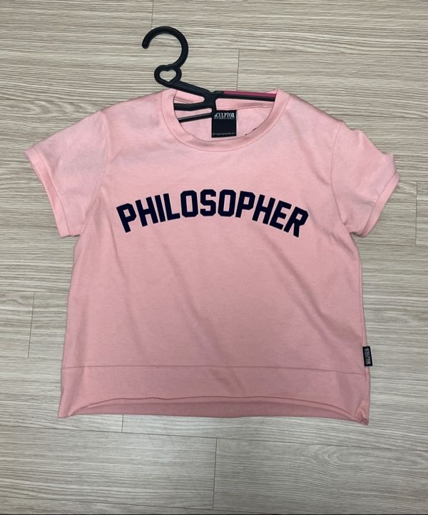 MUSINSA | SCULPTOR Philosopher Baby Tee Pink