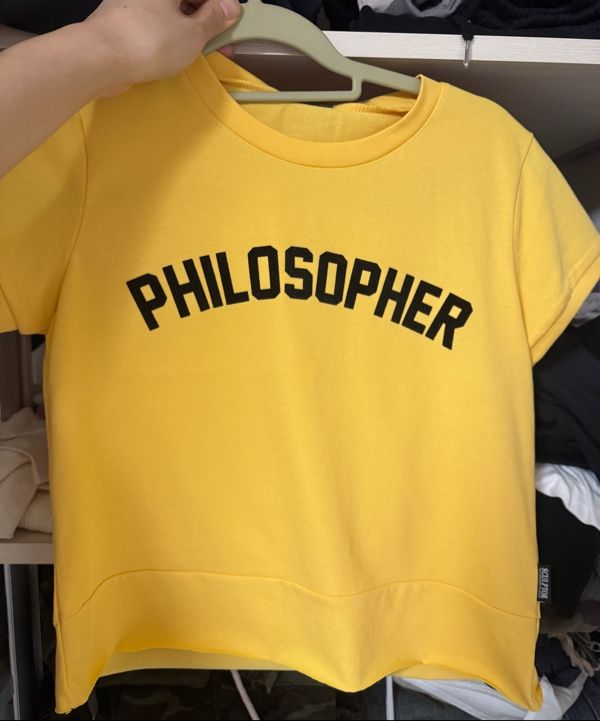 MUSINSA | SCULPTOR Philosopher Baby Tee Yellow