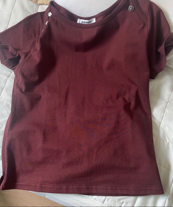 MUSINSA | OHESHIO DOT BUTTON T-SHIRT, CHARCOAL
