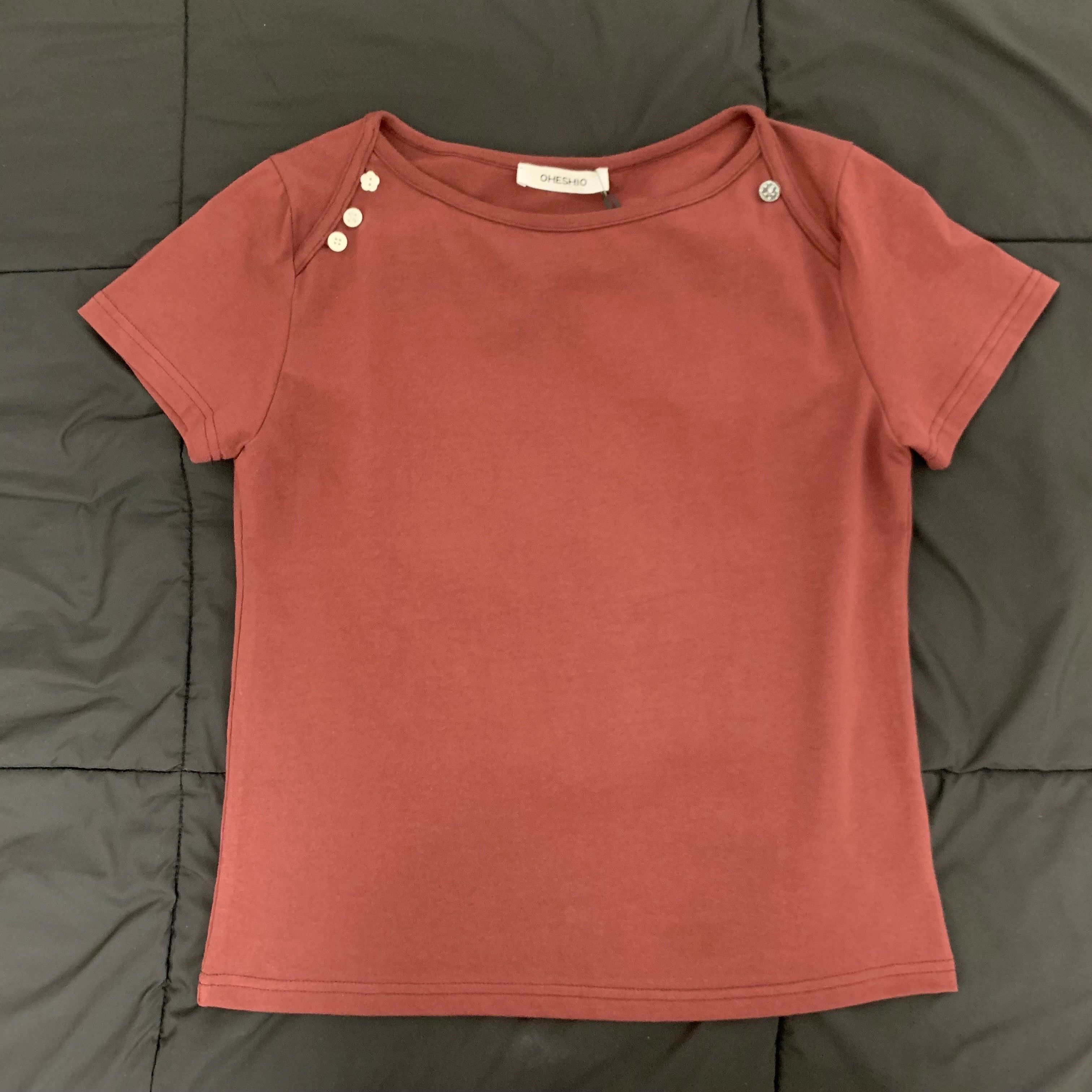 MUSINSA | OHESHIO DOT BUTTON T-SHIRT, CHARCOAL