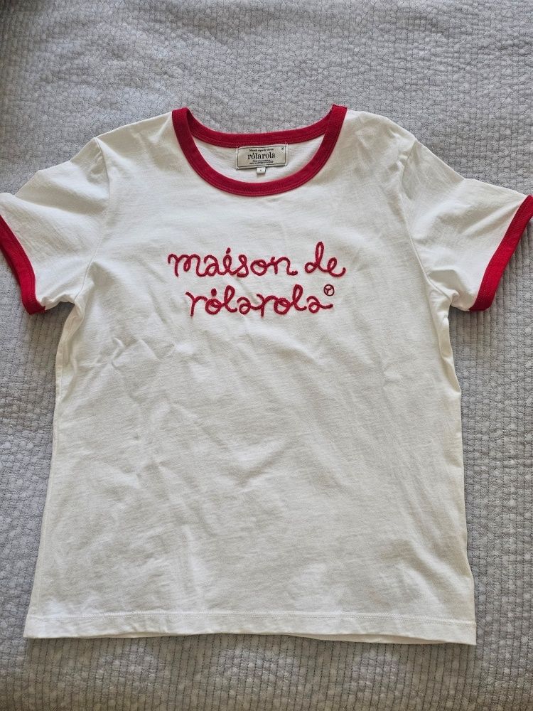 【ROLAROLA】MAISON DE ROLA RINGER T-SHIRT WH+RD BEST ! MAISON DE ROLA RINGER T-SHIRT - COLOR WH+BK WH+RD