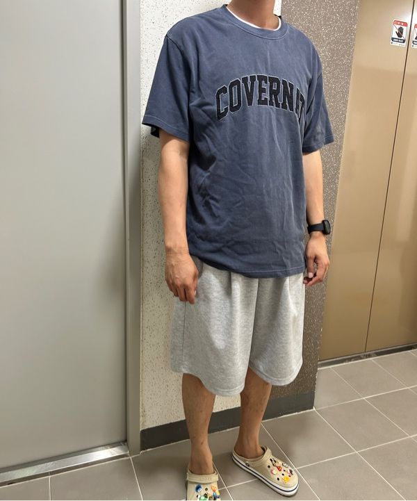 MUSINSA | COVERNAT Arch Applique Dyed T-Shirt Dark Navy