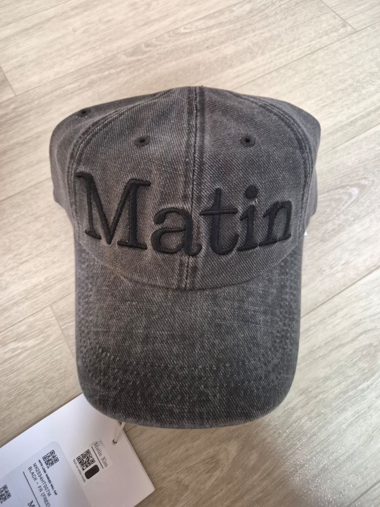 MUSINSA公式 | MATIN KIM MATIN LOGO WASHED BALL CAP IN BLACK