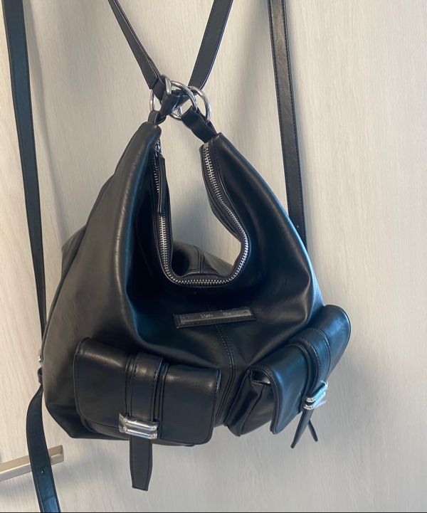 MATINKIM ダブルポケット 2way bag BLACK MUSINSA公式 | MATIN KIM DOUBLE POCKET TWO WAY BAG IN BLACK