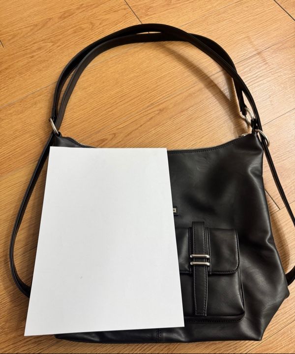 MUSINSA | MATIN KIM DOUBLE POCKET TWO WAY BAG IN BLACK