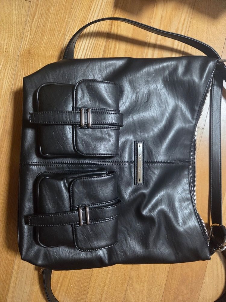 【MATIN KIM】DOUBLE POCKET TWO WAY BAG ●送料・関税込● DOUBLE POCKET TWO WAY BAG IN BLACK – Matin Kim