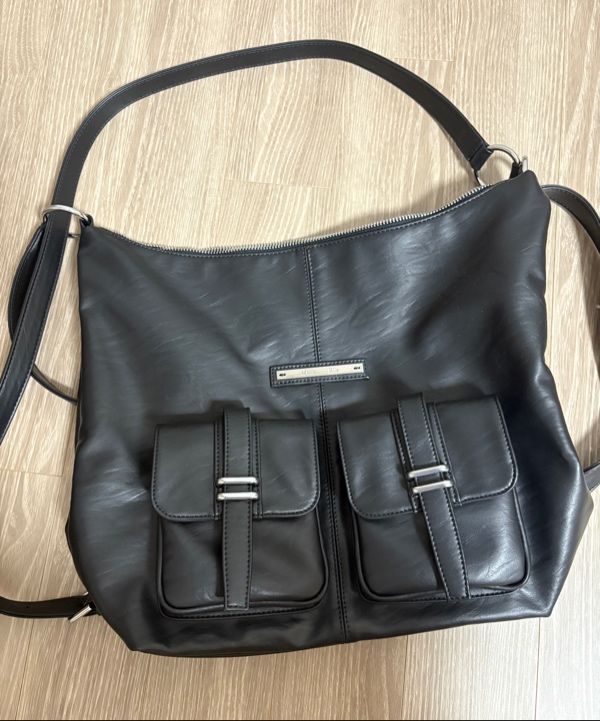 MUSINSA | MATIN KIM DOUBLE POCKET TWO WAY BAG IN BLACK