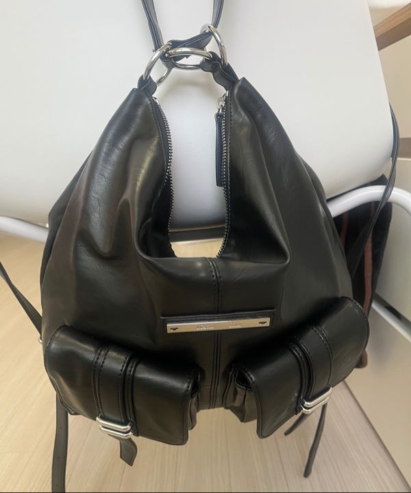 MUSINSA公式 | MATIN KIM ダブルポケット ツーウェイバッグ（ブラック）