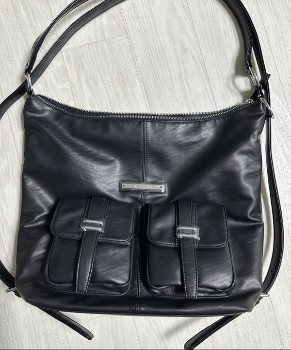 MUSINSA | MATIN KIM DOUBLE POCKET TWO WAY BAG IN BLACK