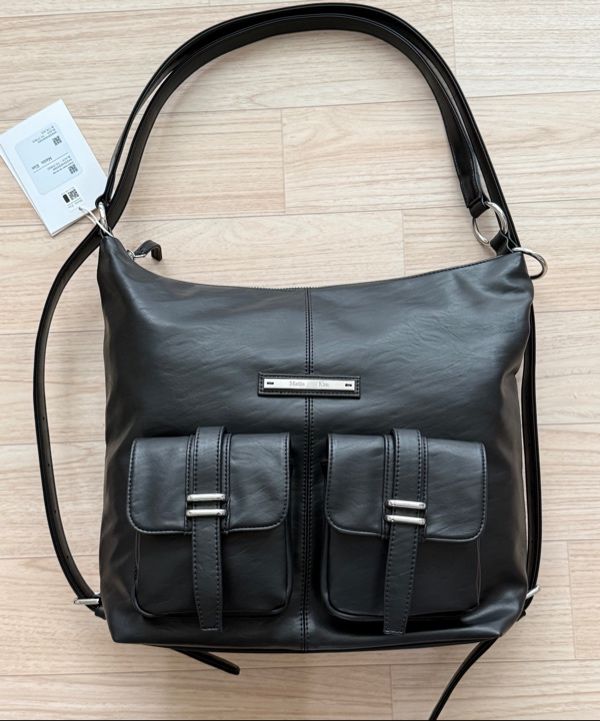 MUSINSA | MATIN KIM DOUBLE POCKET TWO WAY BAG IN BLACK