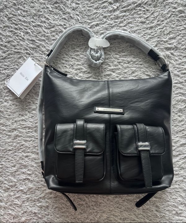 MUSINSA | MATIN KIM DOUBLE POCKET TWO WAY BAG IN BLACK