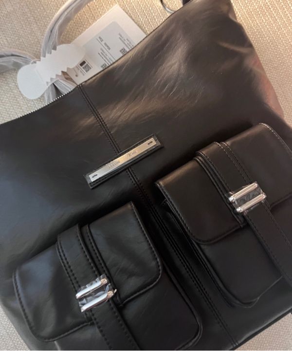 MUSINSA | MATIN KIM DOUBLE POCKET TWO WAY BAG IN BLACK