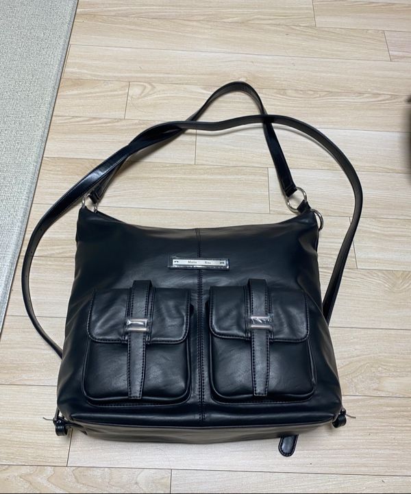 MUSINSA | MATIN KIM DOUBLE POCKET TWO WAY BAG IN BLACK