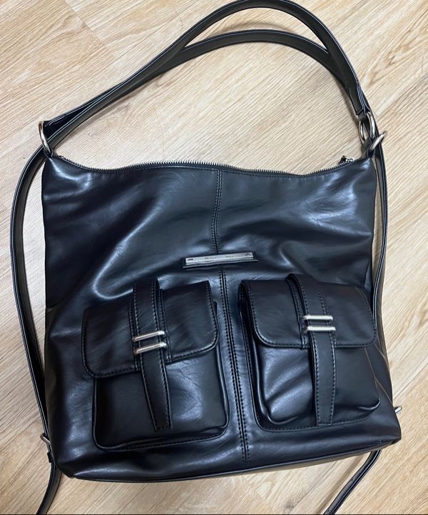 MUSINSA公式 | MATIN KIM ダブルポケット ツーウェイバッグ（ブラック）