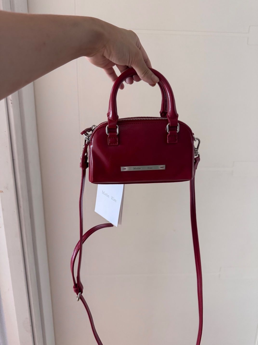 MUSINSA公式 | MATIN KIM DOUBLE ZIPPER MINI CROSS BAG IN BLACK
