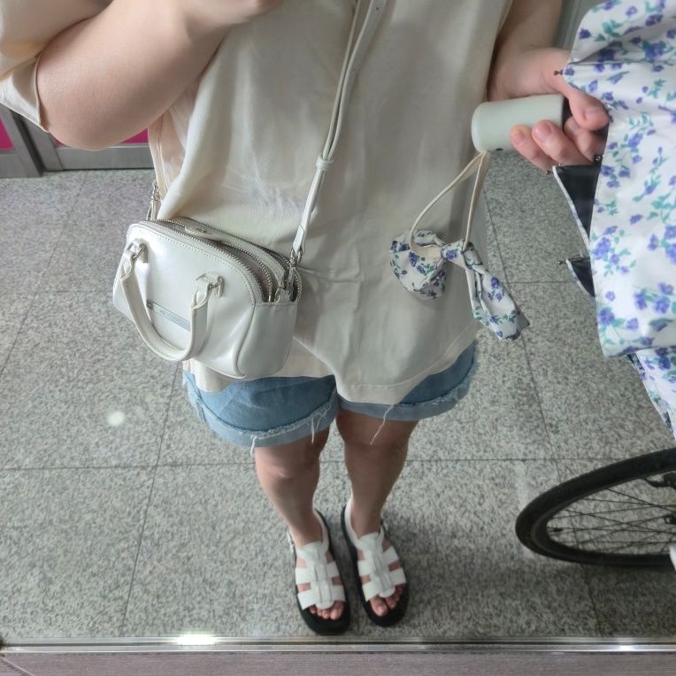 MUSINSA公式 | MATIN KIM DOUBLE ZIPPER MINI CROSS BAG IN WHITE