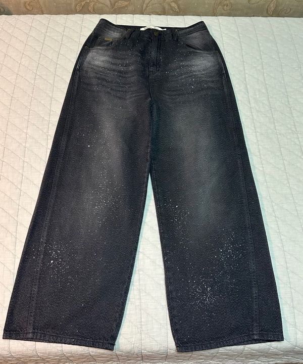 デニム・ジーパン [MATINKIM]back line point soft shiny denim pants in navy MUSINSA | MATIN KIM BACK LINE POINT SOFT SHINY DENIM PANTS