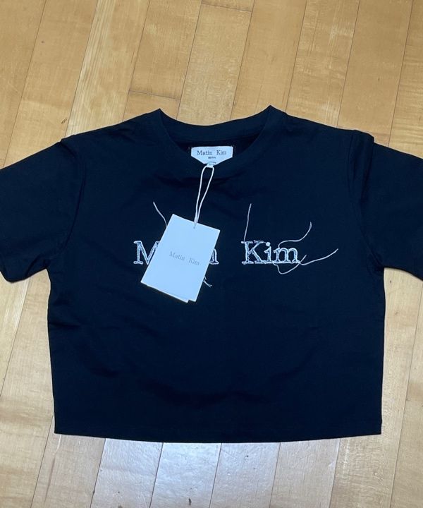 Tシャツ・カットソー [MATINKIM]logo thread point crop top in light blue MUSINSA | MATIN KIM LOGO THREAD POINT CROP TOP IN LIGHT BLUE