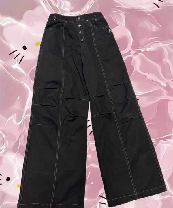 ●AAKAM● Knee Pin-tuck Studded Cotton Pants MUSINSA | AAKAM Knee Pin-tuck Studded Cotton Pants (Black)