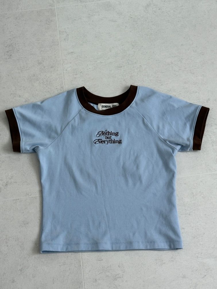 ★GENERAL IDEA★ WOMAN Raglan Crop Ringer T-Shirt [LIGHT BLU MUSINSA | GENERAL IDEA Raglan Crop Ringer T-Shirt [LIGHT