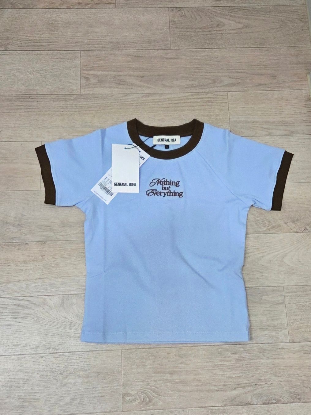 ★GENERAL IDEA★ WOMAN Raglan Crop Ringer T-Shirt [LIGHT BLU MUSINSA | GENERAL IDEA Raglan Crop Ringer T-Shirt [LIGHT