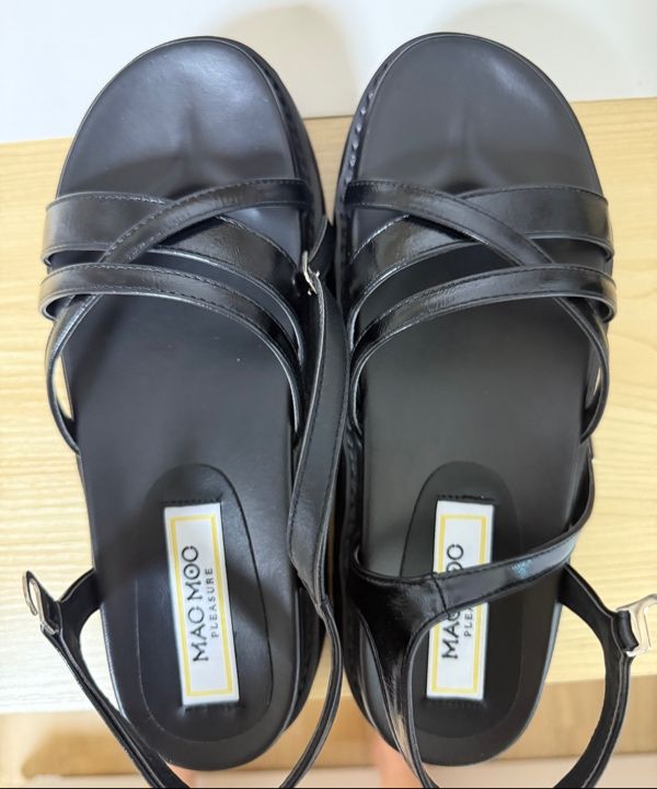★MAC MOC★ Ballet Triple Cross Block Heel Sandals 3 Colors MUSINSA | MACMOC Balle Ballet Triple Cross Block Heel