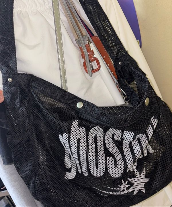 MUSINSA | NICE GHOST CLUB MESH CROSSBODY BAG_BLACK(NG2FSUAB68A)