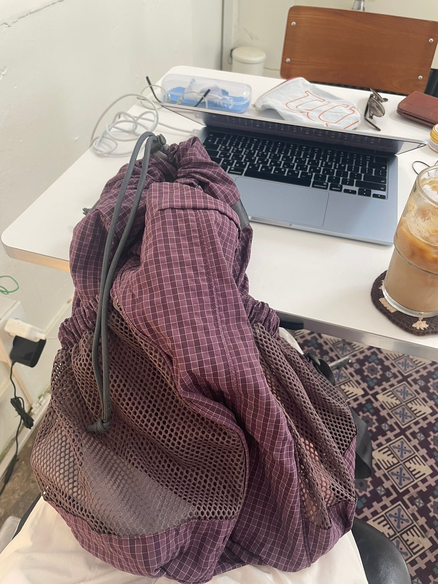 MUSINSA公式 | SUNLOVE Tourer Gym Sack Purple Grid