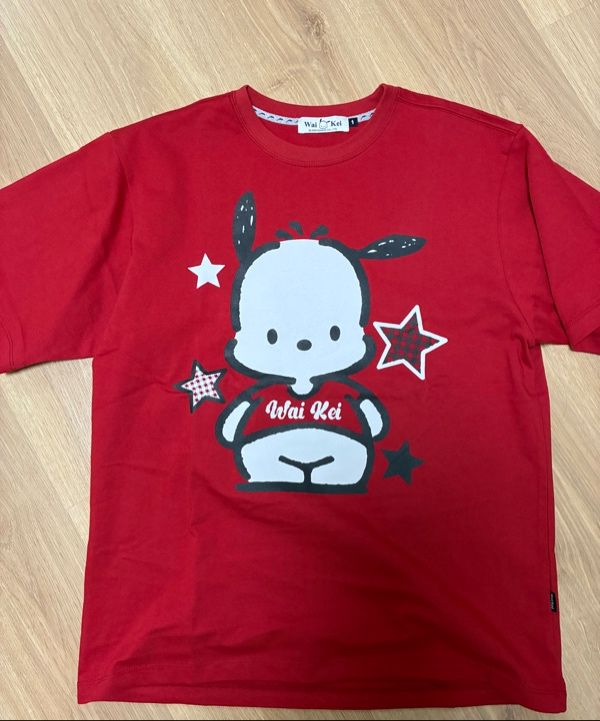 ★WAIKEI★ Pochaco with star short sleeve t-shirt black YKBE MUSINSA | WAI KEI Pochaco with star short sleeve t-shirt black