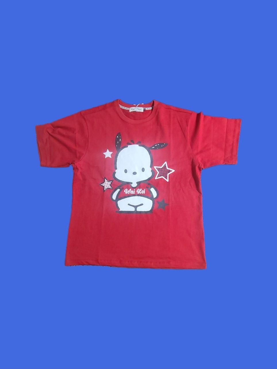 ★WAIKEI★ Pochaco with star short sleeve t-shirt black YKBE MUSINSA | WAI KEI Pochaco with star short sleeve t-shirt black