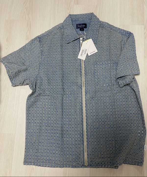 シャツ thisisneverthat Washed Denim Zip S/S Shirt 4XK558 Washed Denim Zip S/S Shirt - thisisneverthat®