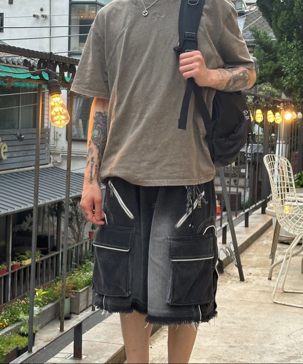 [NOT4NERD]4 Cross Symbol Pigment Incision T-Shirts☆送料込☆ NOT4NERD] 4 Cross Symbol Pigment Incision T-Shirts /追跡付