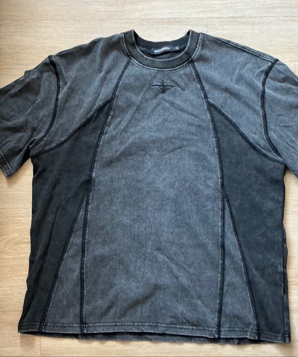 Tシャツ・カットソー NOT4NERD 4 Cross Symbol Pigment Incision TShirts Charcoal J MUSINSA | NOT4NERD 4 Cross Symbol Pigment Incision T-Shirts