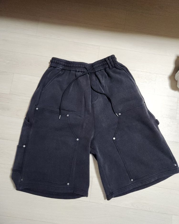 MUSINSA | NOT4NERD Stud Carpenter Bermuda Sweat Shorts - Beige