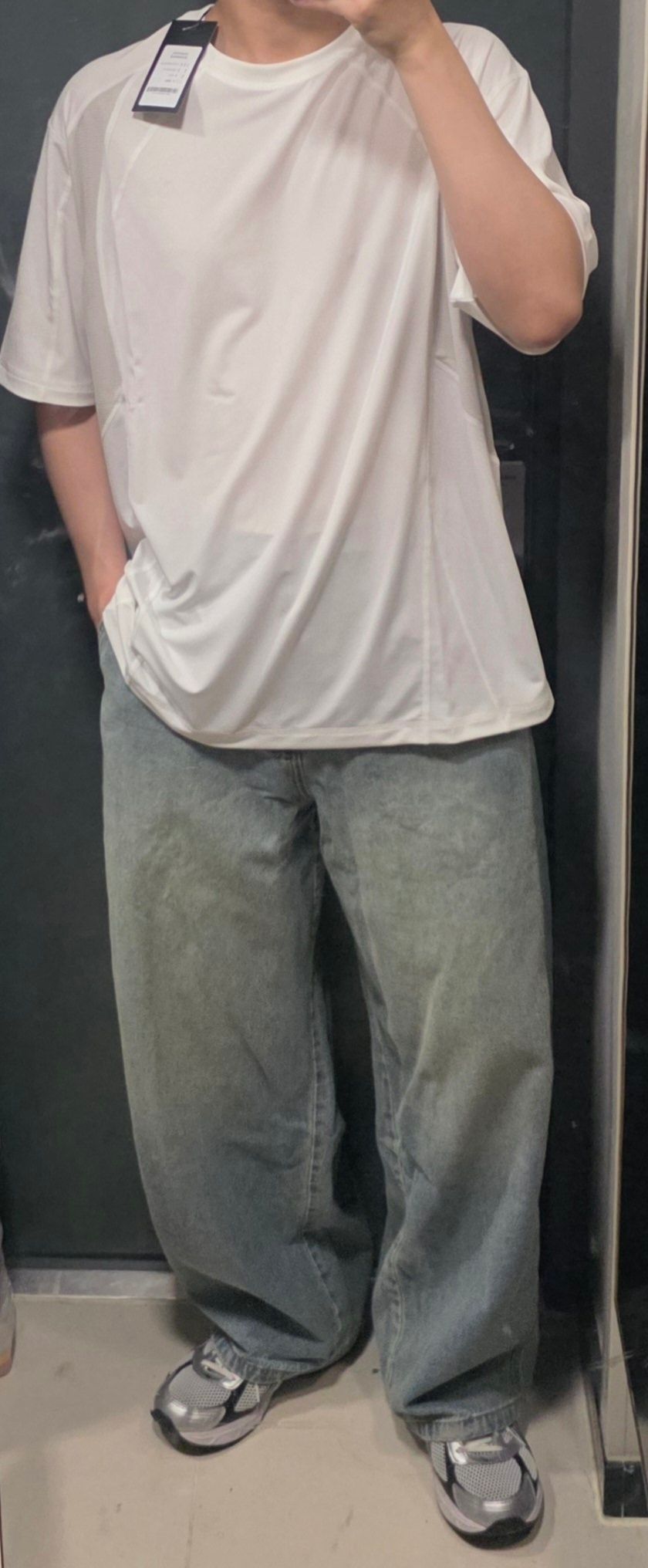 デニム・ジーパン NOT4NERD Linen Like Curved Semi Wide Denim Pants Light Blue MUSINSA | NOT4NERD [Summer Fabric] Linen Like Curved Semi