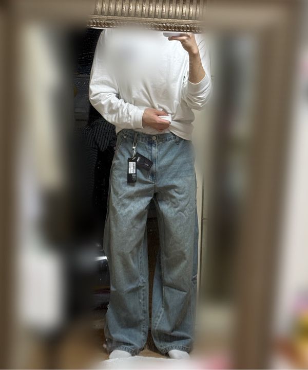 デニム・ジーパン NOT4NERD Linen Like Curved Semi Wide Denim Pants Light Blue MUSINSA | NOT4NERD [Summer Fabric] Linen Like Curved Semi