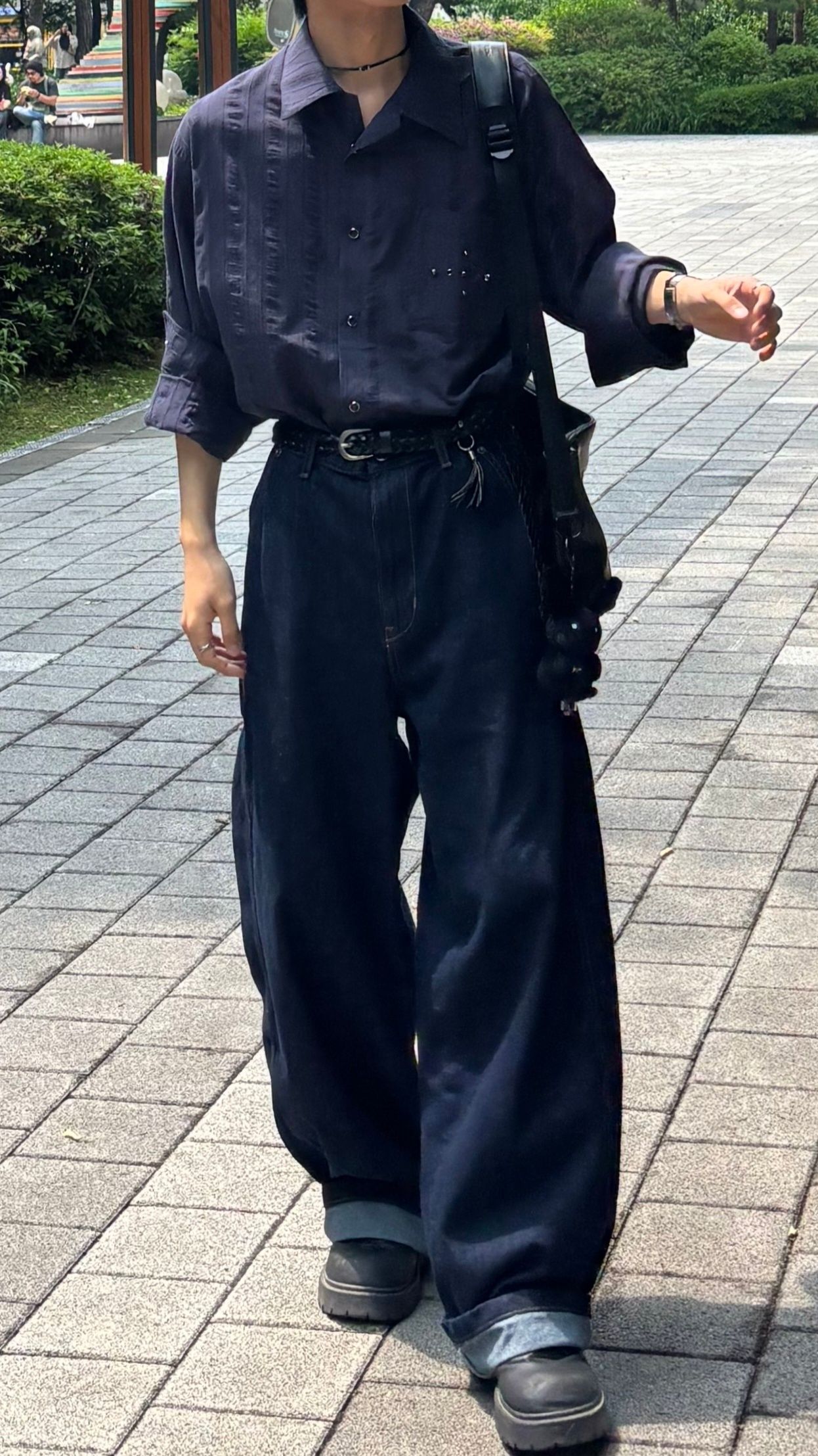 [NOT4NERD] Linen Like Curved Semi Wide Denim Pants /追跡付 MUSINSA | NOT4NERD [Summer Fabric] Linen Like Curved Semi