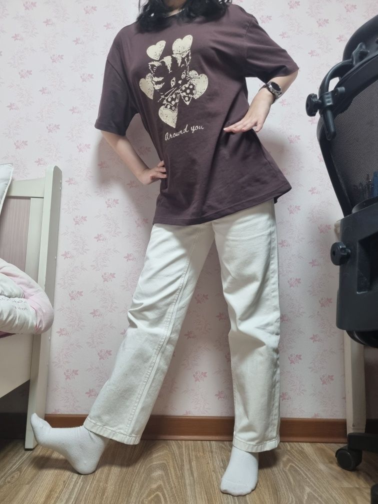 MUSINSA | CPGN STUDIO Heart Luna Short Sleeve T-shirt Brown