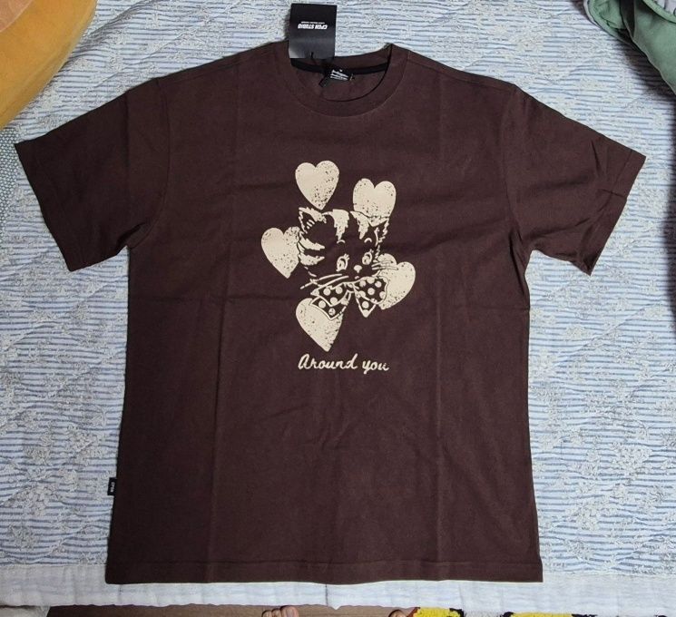 MUSINSA | CPGN STUDIO Heart Luna Short Sleeve T-shirt Brown